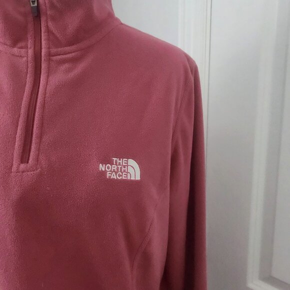 Women's The North Face TKA 100 1/4 zip Pullover Rose/Blush Large - Picture 15 of 16